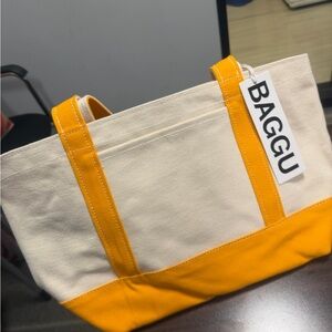 BAGGU Small heavy weight Canvas Tote - Tangerine